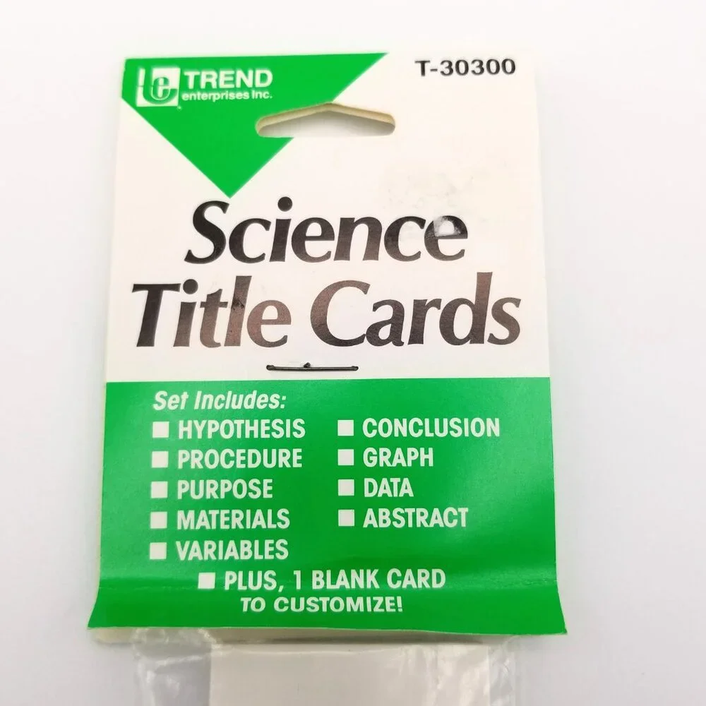 TREND Science Fair Project Titles 10 Pack Card Labels Black White